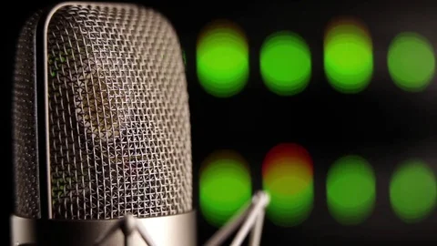 Microphone in a recording studio Stock Footage 82108837