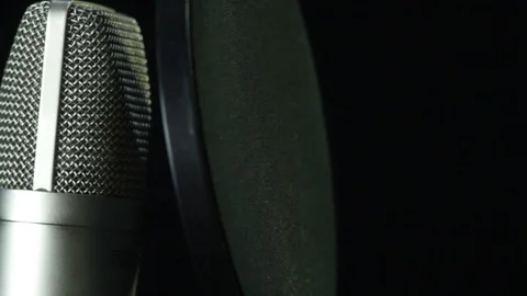 Microphone in a recording studio Stock Footage 89197218