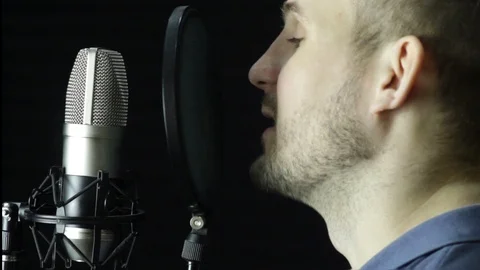 Microphone in a recording studio Stock Footage 89197888