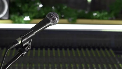 Microphone in the recording studio Stock Footage 145931630