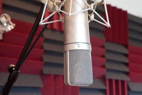 Microphone in recording studio Stock Photos