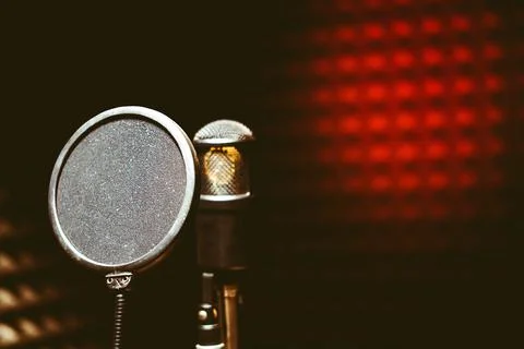 Microphone in the recording studio Stock Photos