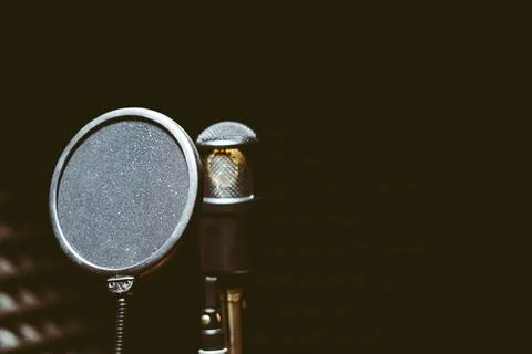 Microphone in the recording studio Stock Photos