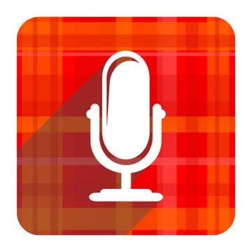 Microphone red flat icon isolated. Stock Illustration