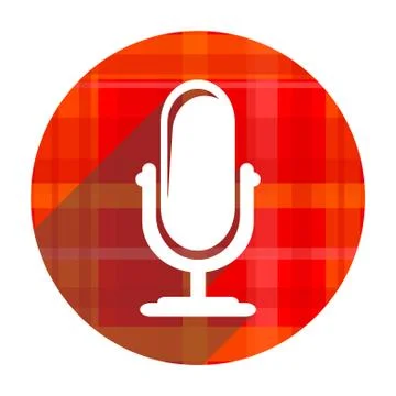 Microphone red flat icon isolated. Stock-Illustration