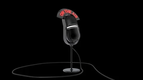 Microphone Retro With Cable Stock Footage 86846737