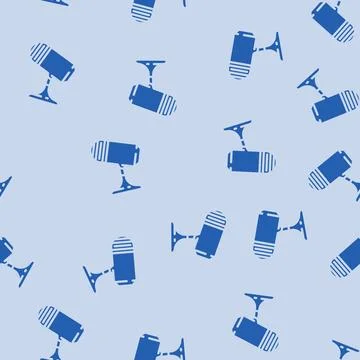 Microphone retro music glyph vector seamless pattern Stock Illustration