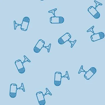 Microphone retro music line vector seamless pattern Stock Illustration