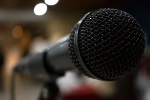 The microphone on the scene Foto stock
