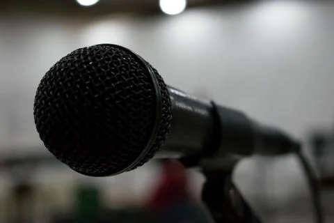 The microphone on the scene Foto stock