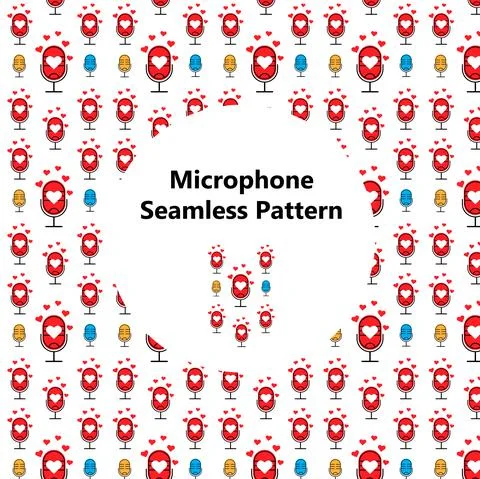 Microphone seamless pattern. Perfect for crafts projects, background, graphic Stock Illustration