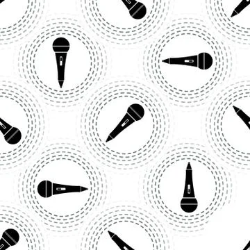 Microphone seamless pattern on white background. eps10 Stock Illustration