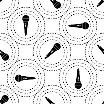 Microphone seamless pattern on white background. eps10 Stock Illustration