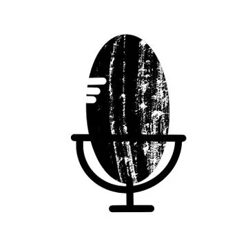 Microphone sign isolated on white background. Podcast logo emblem. Mike symbo Stock Illustration