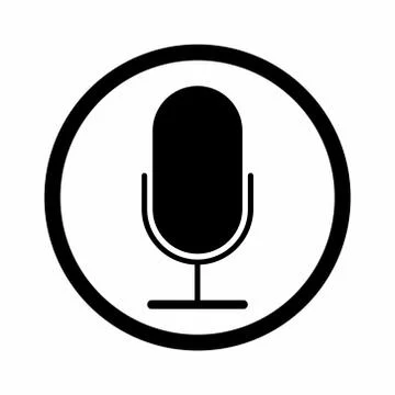 Microphone sign vector design isolated on white background Stock Illustration