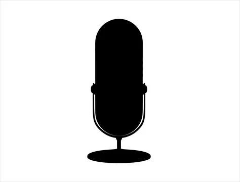Microphone silhouette vector art Stock Illustration