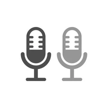 Microphone Simple Icon White Design Stock Illustration