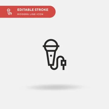 Microphone Simple vector icon. Illustration symbol design template for web mo Stock Illustration