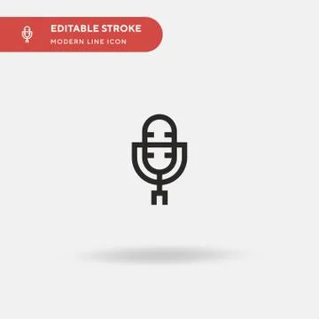 Microphone Simple vector icon. Illustration symbol design template for web mo Stock Illustration