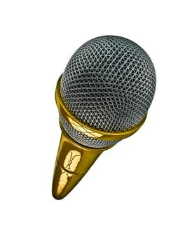 Microphone singer gold Stock-Illustration