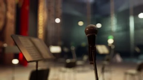 A microphone that is sitting in front of a microphone Stock Illustration