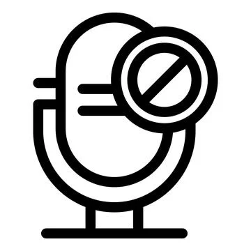 Microphone with a slash over it denoting censorship or mute Stock Illustration