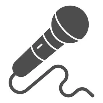 Microphone solid icon, Sound design concept, mic sign on white background 스톡 일러스트
