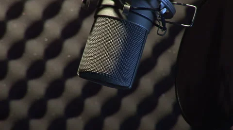 Microphone in a sound booth Stock Footage 1442965