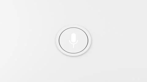 Microphone / sound button 3d animation Stock Footage 153088096