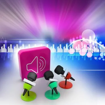 Microphone with sound symbol Stock Illustration