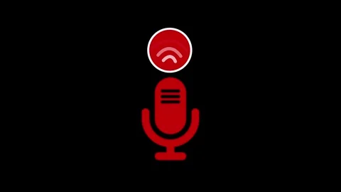 Microphone with Sound Wave Animation, Frequency Signal Visuals for Podcasts Video stock 311733755