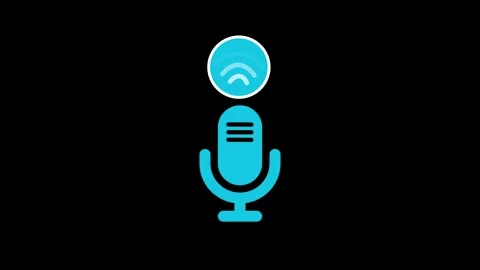 Microphone with Sound Wave Animation, Frequency Signal Visuals for Podcasts Stock Footage 311733760