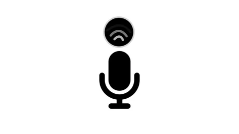 Microphone with Sound Wave Animation, Frequency Signal Visuals for Podcasts Video stock 311733777