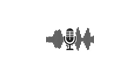 Microphone Sound Waves Animation on a White Background. Audio Waveform Animation Stock Footage 267103382