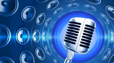Microphone with Speakers Stock Footage