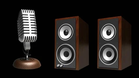 Microphone, speakers, loop, alpha Stock Footage 41141568