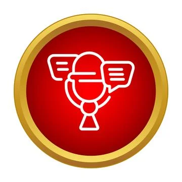 Microphone speaking through speech bubbles icon concept Stock Illustration