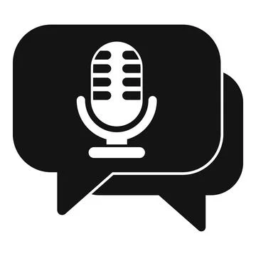 Microphone in a speech bubble concept icon Illustrazione stock