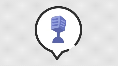 Microphone speech bubble logo in cartoon animation. Audio message icon. Podcast Stock Footage 311770000