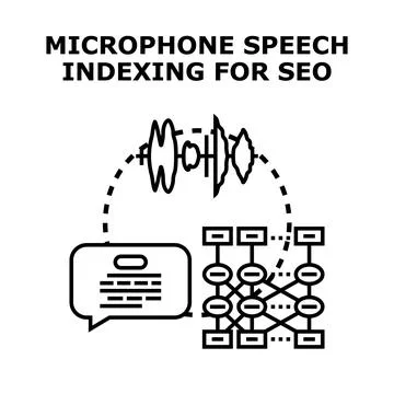 Microphone speech indexing for search engine optimization Stock Illustration