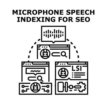 Microphone speech indexing for search engine optimization Stock Illustration