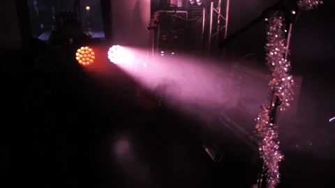 Microphone on stage against background with lighting. Stock-Footage 229556444