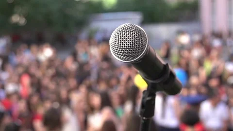 Microphone on Stage Stock-Footage 70082342