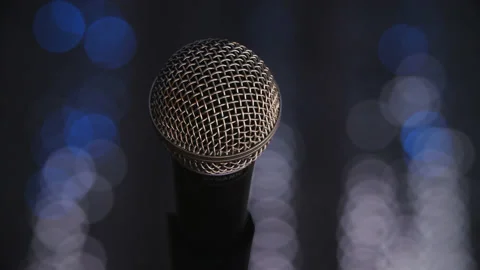 Microphone On Stage Stock Footage 149176874