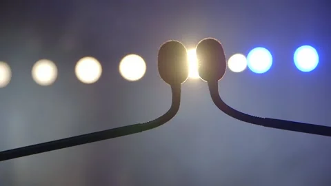 Microphone at the stage Stock Footage 170763995