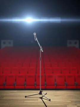 Microphone on Stage Illustration