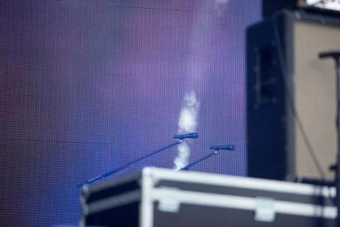 Microphone on the stage Stock Photos