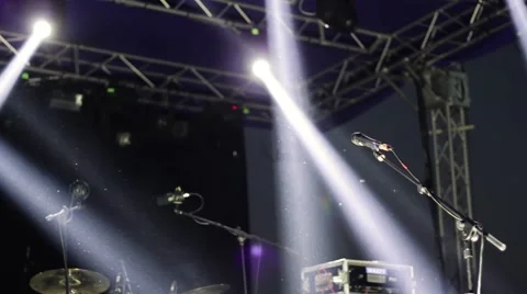 MICROPHONE STAGE RAYS LIGHT Stock Footage 40380134