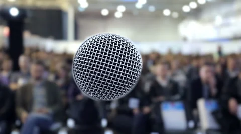 Microphone. Stage view of microphone. Shallow DOF. Stock Footage 50687658