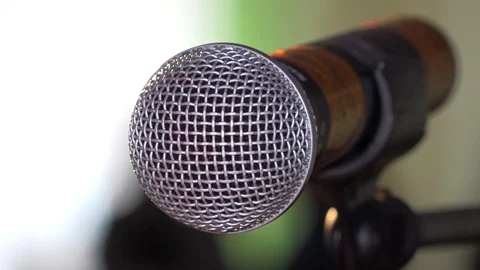 Microphone on the stand close-up Stock Footage 86821643